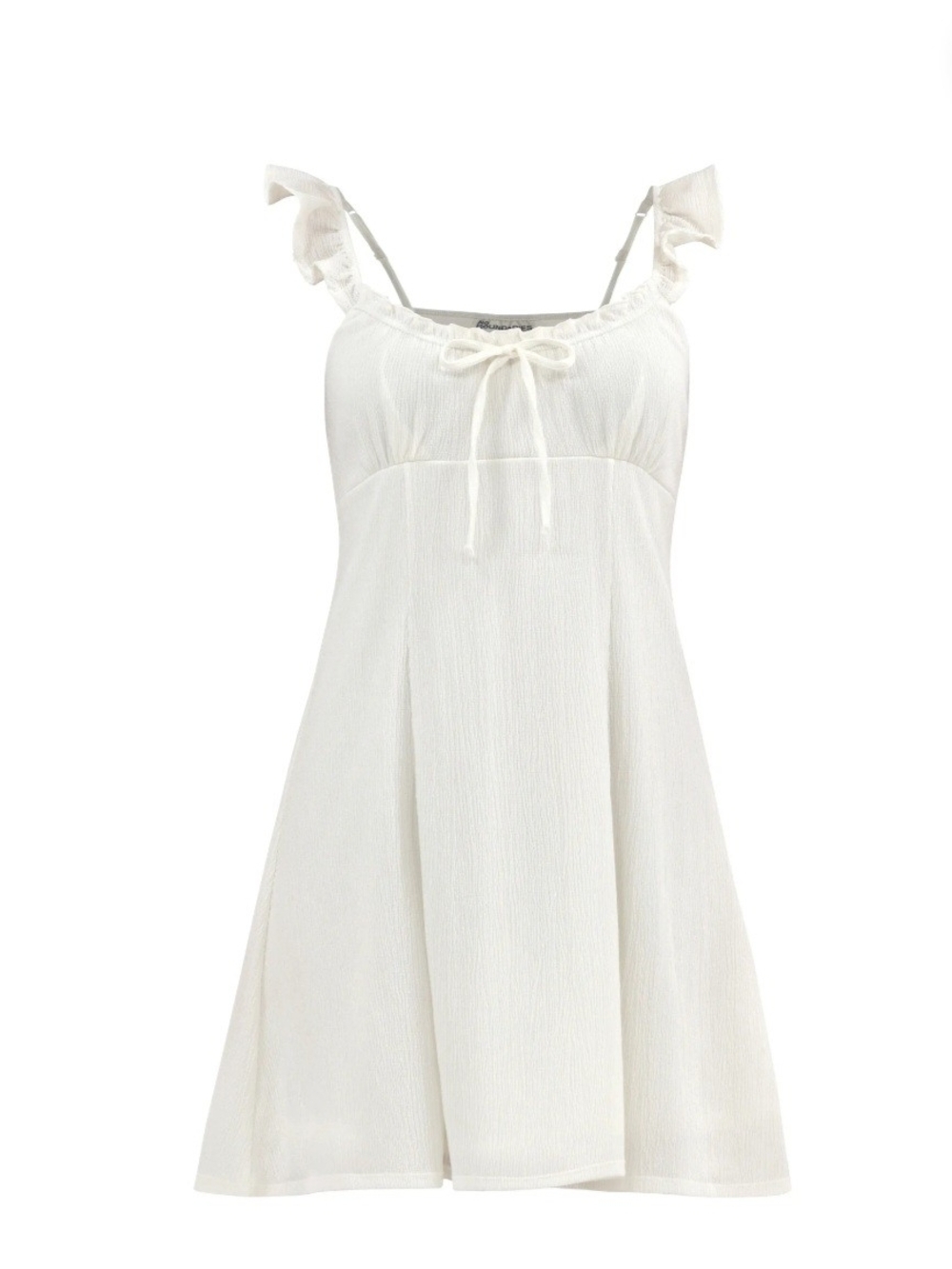 No Boundaries White Glutter Strap Mini Dress